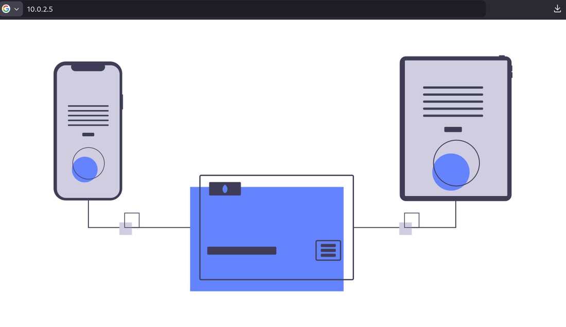 Connected device list at 10.0.2.5, with that address in the browser bar